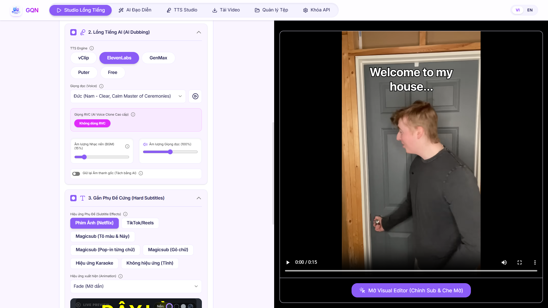 GQN Studio - AI Voice-Over & Subtitle Sync